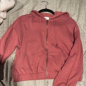 Rust Zip-Up Hoodie